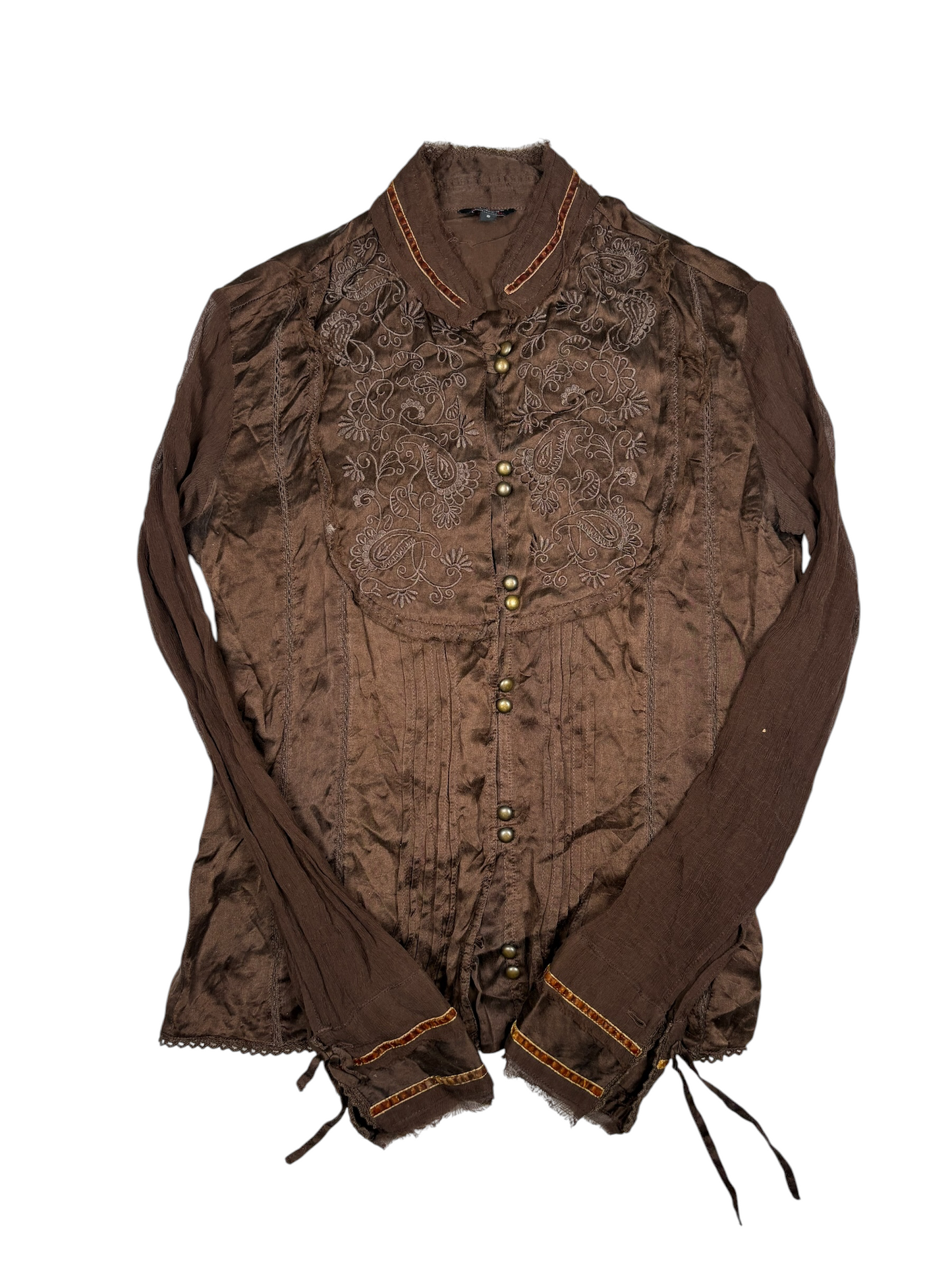 Vintage Guess Embroidered Western Button-Up Blouse