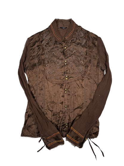 Vintage Guess Embroidered Western Button-Up Blouse