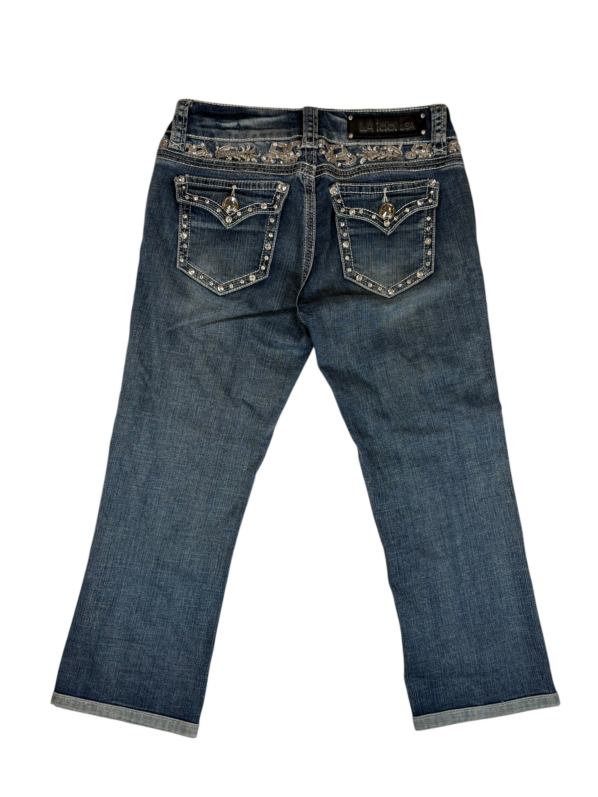 Vintage Gem Embroidered Capris