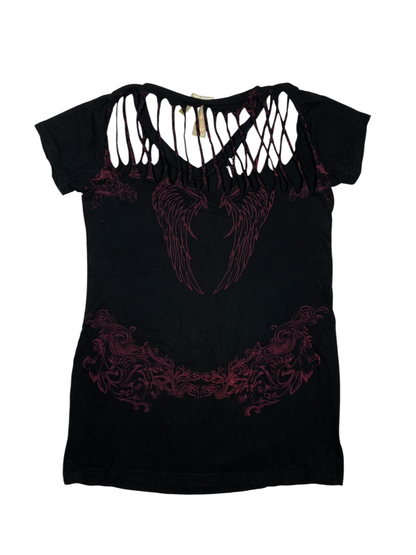 Y2K Slit Cross Graphic Tee