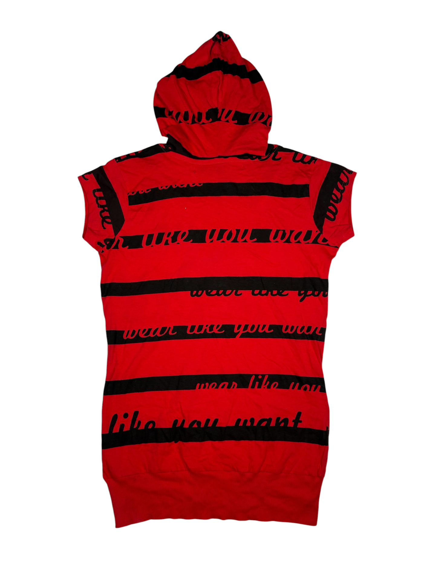 Y2K Striped Hooded Graphic Tee