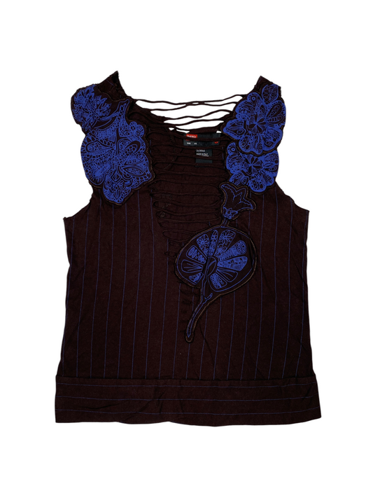 Diesel Flora Striped Slitted Tank