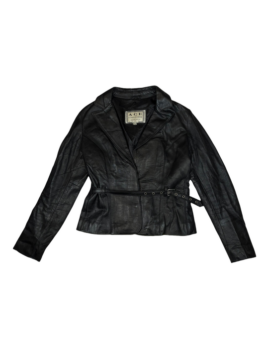 Belted Leather Jacket
