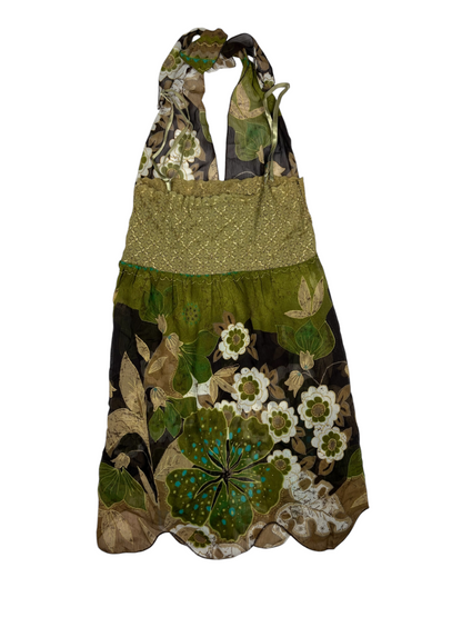 Y2K Floral Lace Halter Top