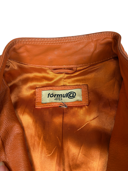 Leather Orange Biker Jacket