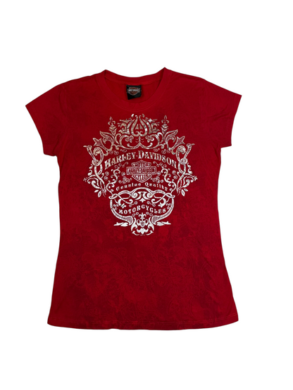 Harley Davidson Red Reflective Graphic Tshirt