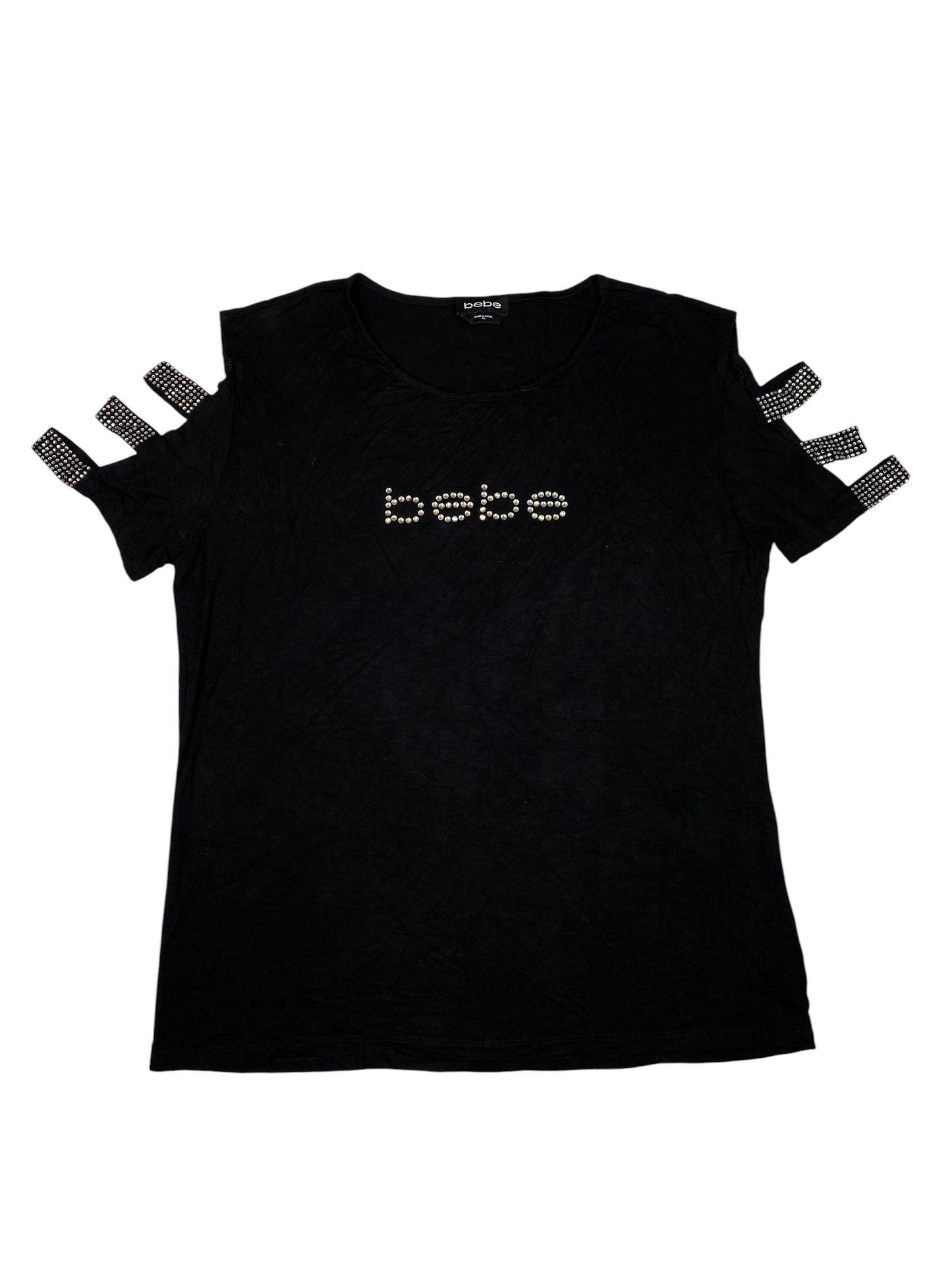 Bebe Diamond Studded Slit Tee