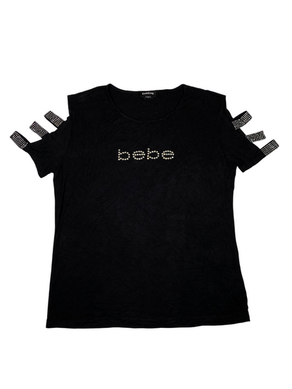 Bebe Diamond Studded Slit Tee