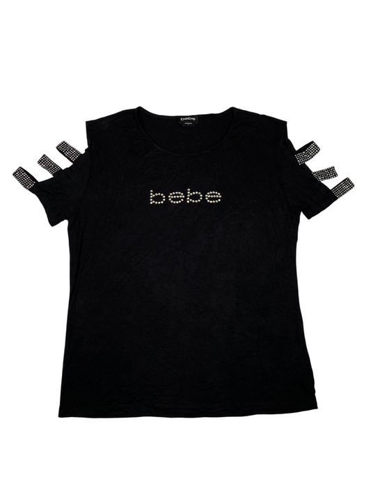 Bebe Diamond Studded Slit Tee