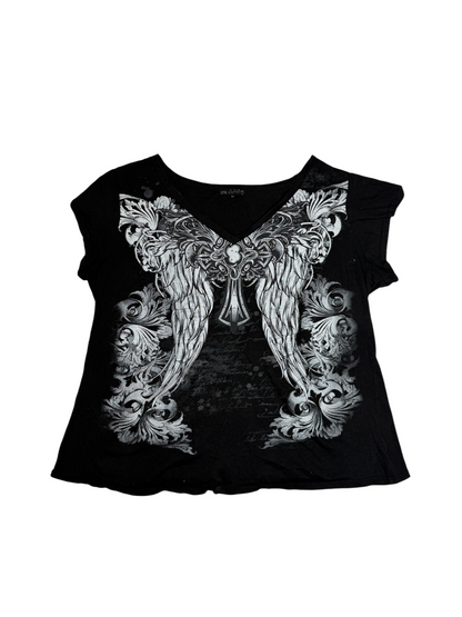 One Clothing Y2K Angel Wing Graphic Tshirt
