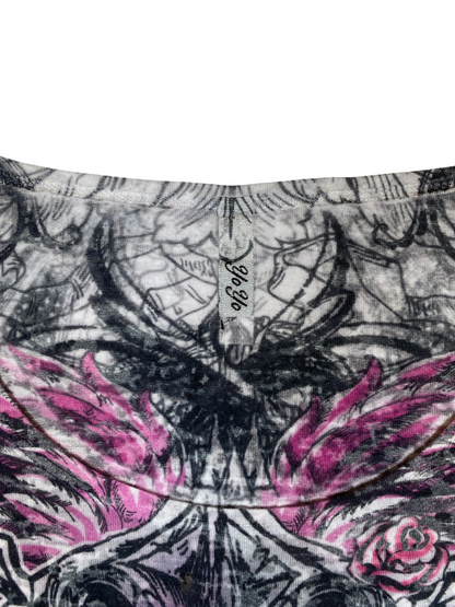 Y2K Roses Angel Wings Graphic Tee