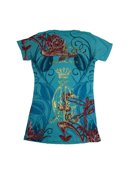 Christian Audigier Baby Blue Motif Tshirt