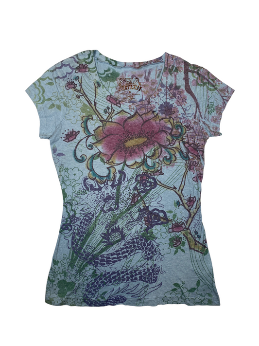Y2K Floral Tattoo Short Sleeve