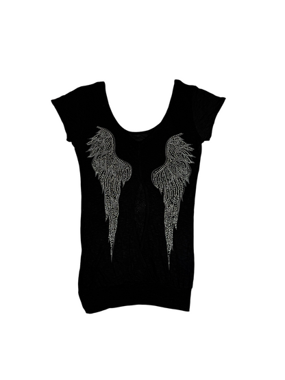 Angel Wing Graphic Scoop Neck Top