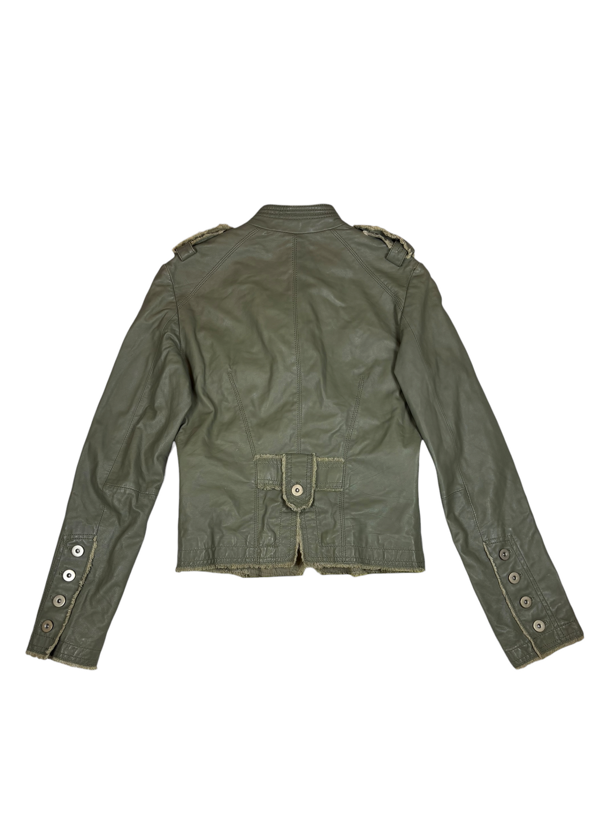 Leather Green Army Jacket
