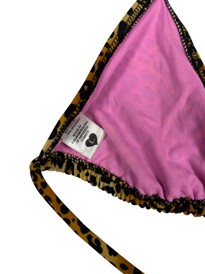 Y2K Leopard Bikini Top