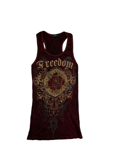 Burgundy Rhinestone Racerback Tank