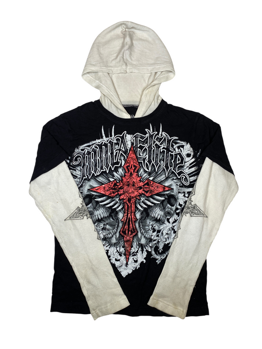 Y2K MMA Waffle Layered Graphic Long-Sleeve