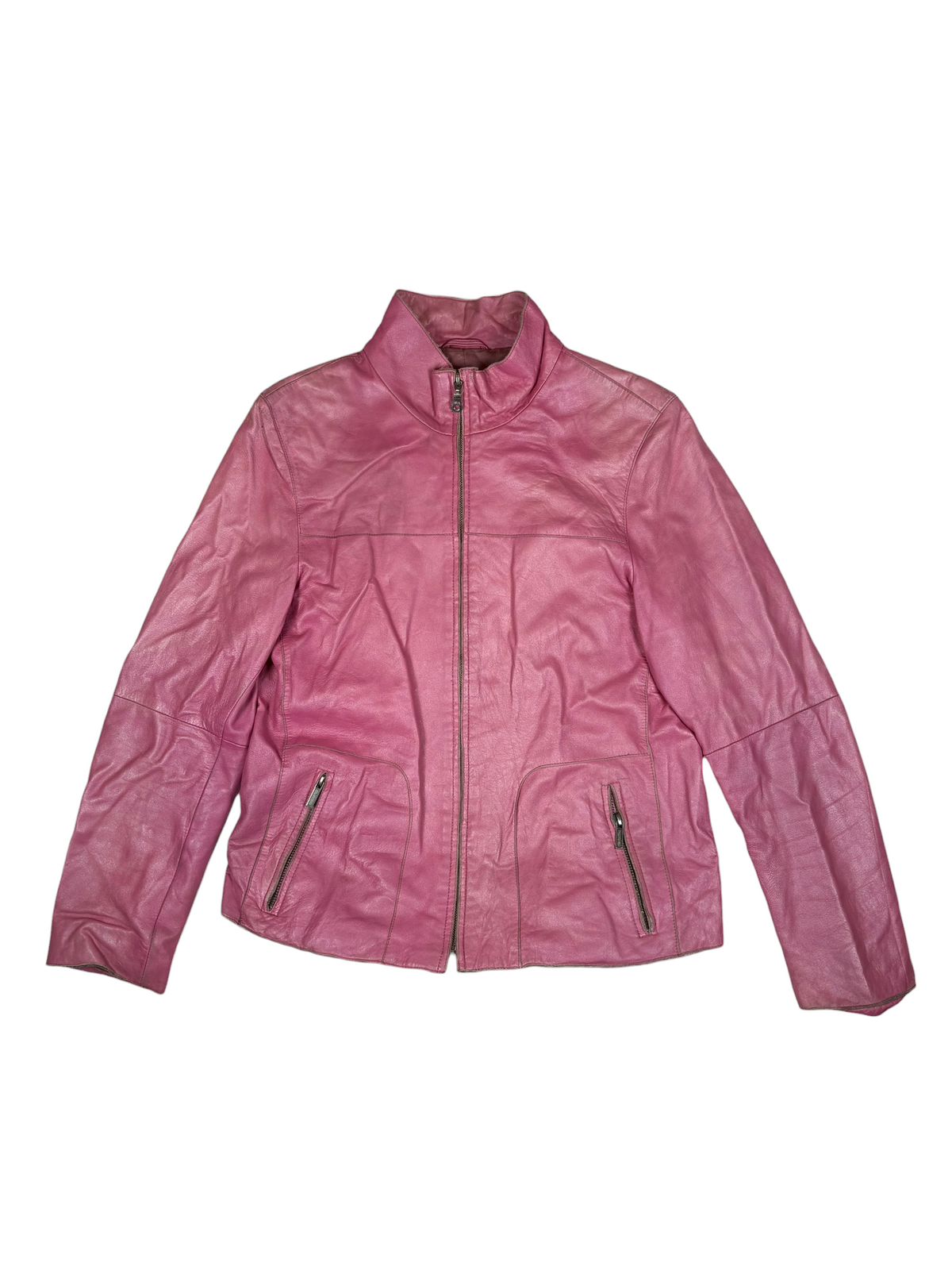Pink Biker Leather Jacket