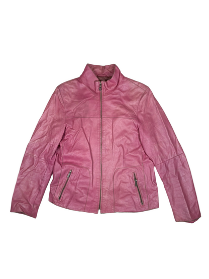 Pink Biker Leather Jacket