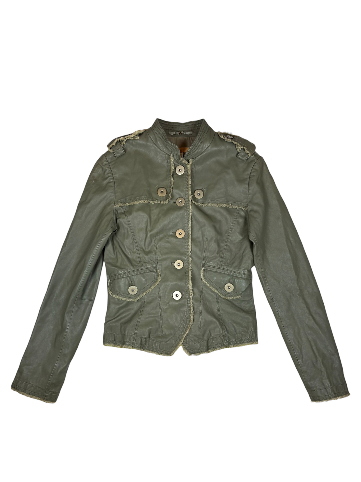 Leather Green Army Jacket