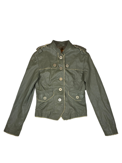 Leather Green Army Jacket
