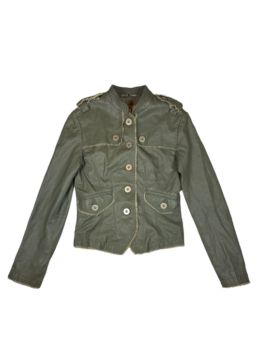 Leather Green Army Jacket