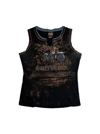 Harley Davidson Distressed Ribbed Tank