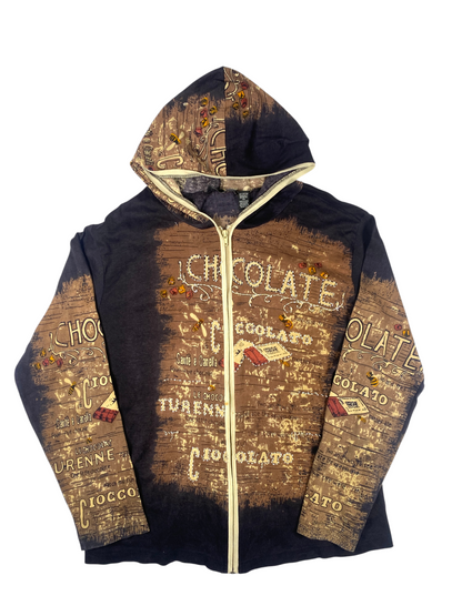 Club Z Collection Chocolate Beaded Zip-Up Hoodie