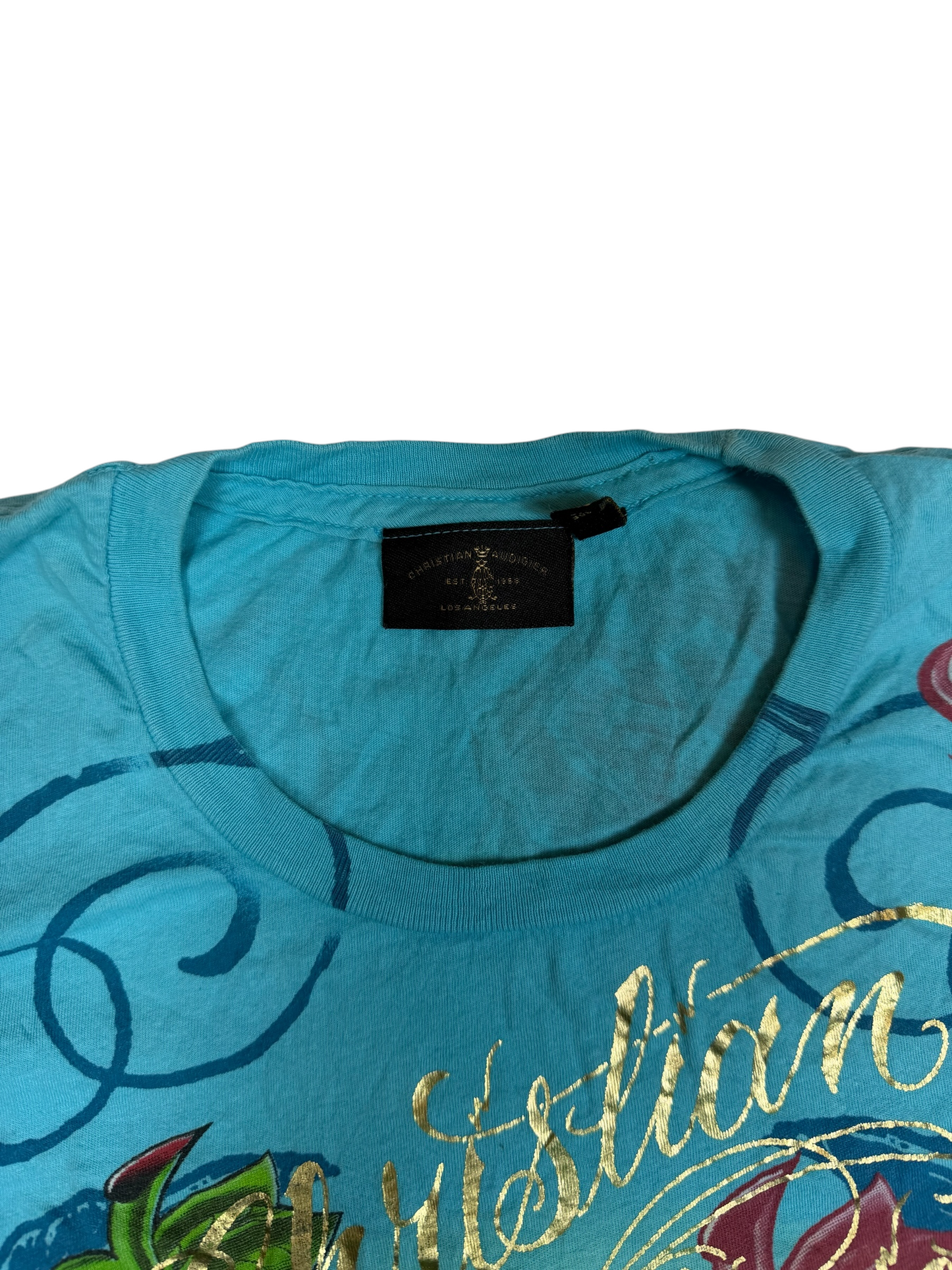 Christian Audigier Baby Blue Motif Tshirt
