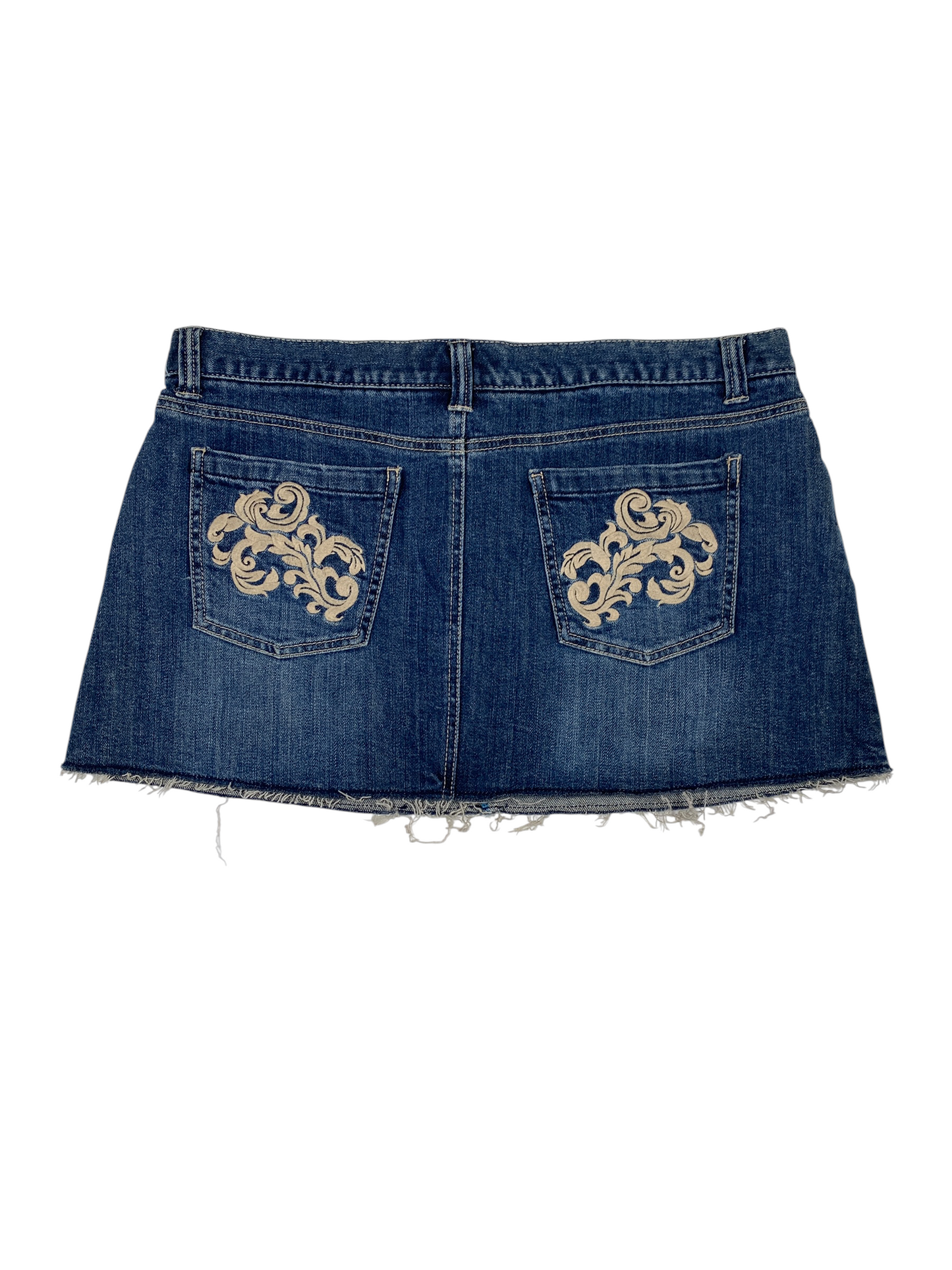 Y2K Raw Hem Denim Skirt