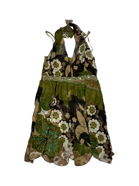 Y2K Floral Lace Halter Top