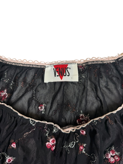 Venus Embroidered Floral Mesh Top