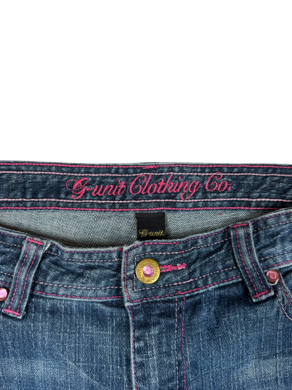 G-Unit Pink Stitching Denim Shorts
