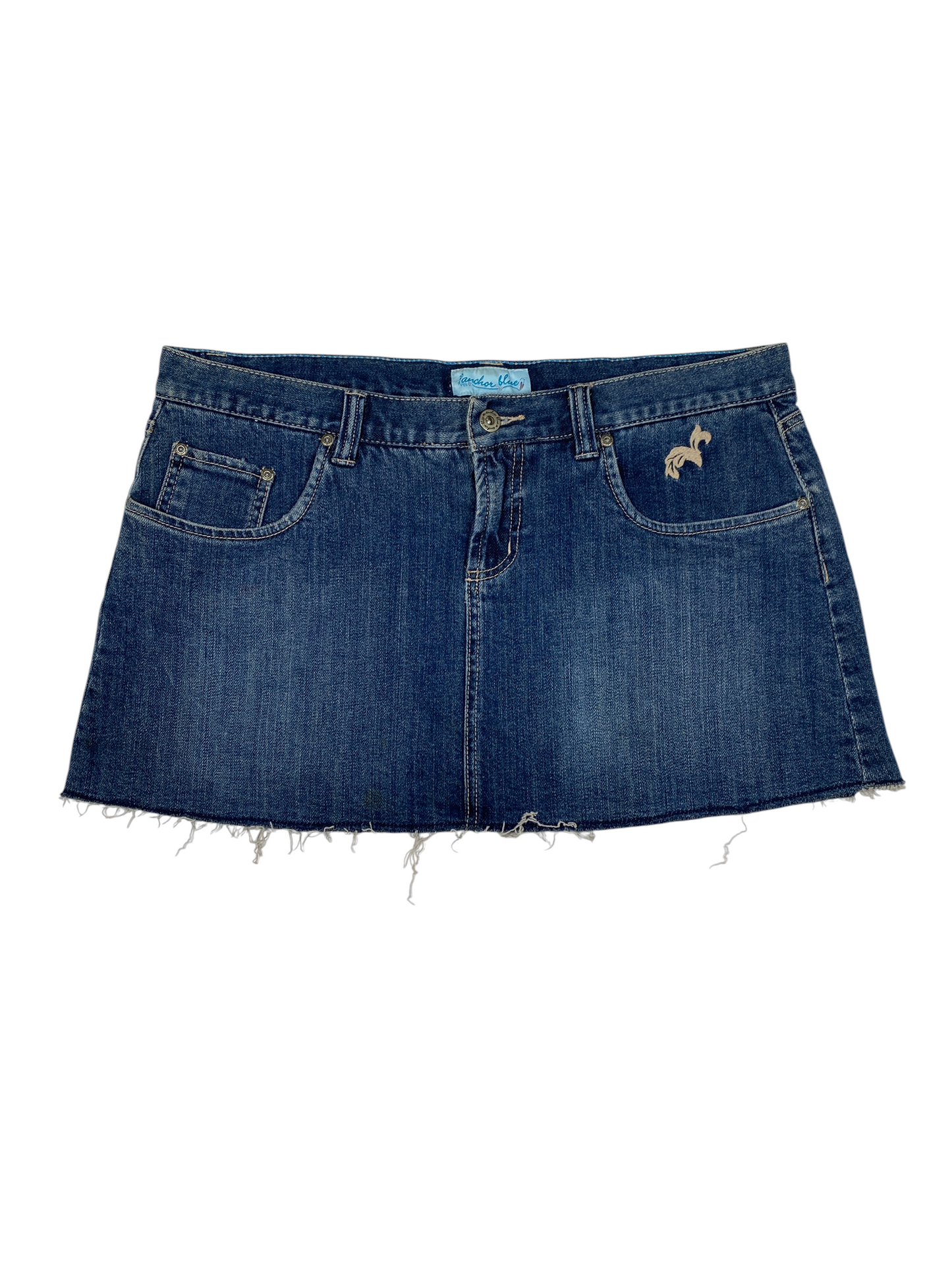 Y2K Raw Hem Denim Skirt