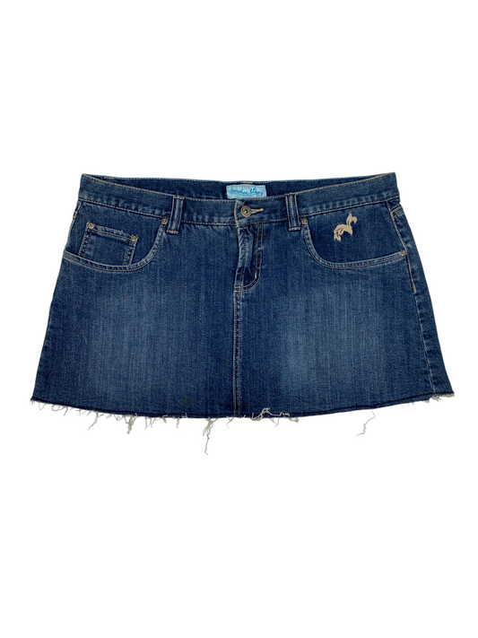 Y2K Raw Hem Denim Skirt
