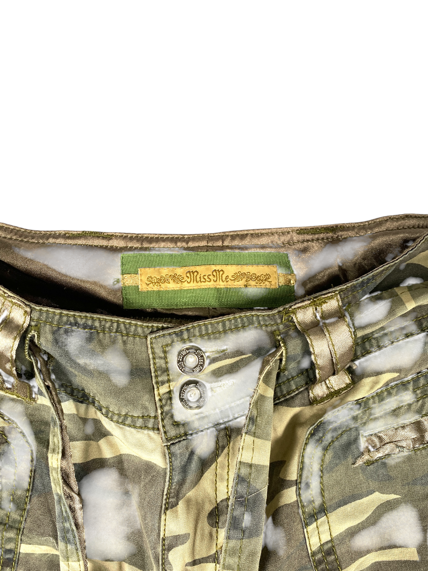 Y2K Camo Cargo Belted Capris