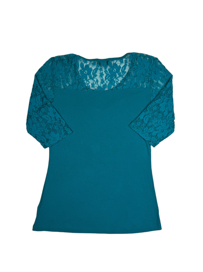 Bebe Blue Laced Long Sleeve Top