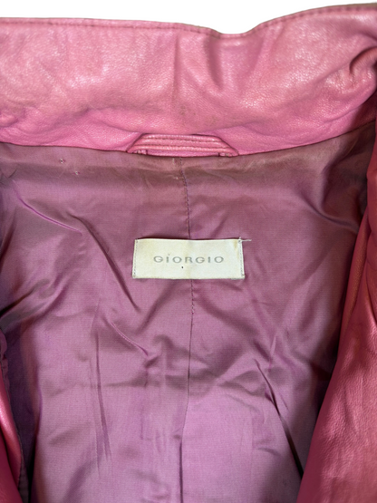Pink Biker Leather Jacket