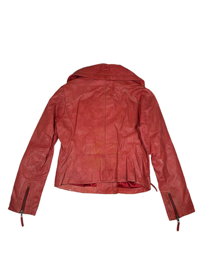 Oversized Collar Leather Jacket