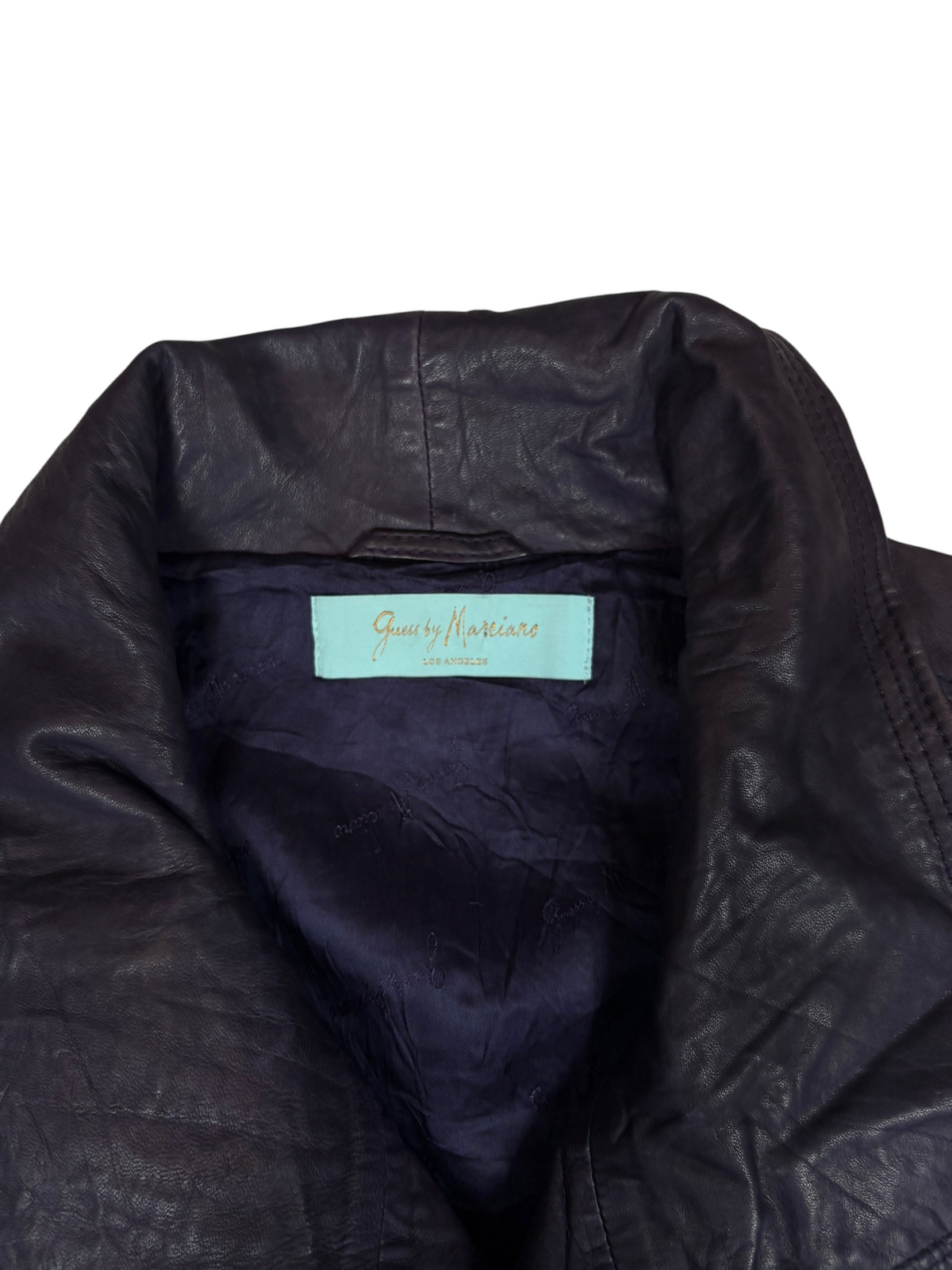 Purple Oversized Collar Biker Leather Jacket