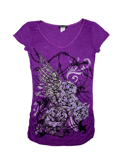 Y2K Rose Wings Graphic Tee