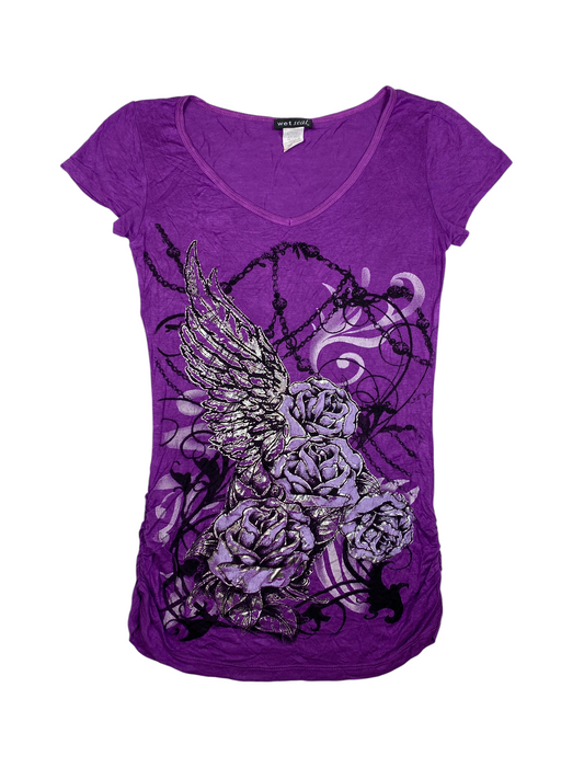 Y2K Rose Wings Graphic Tee