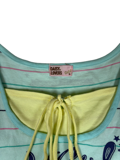 Daisy Lovers Striped Graphic Tank Top