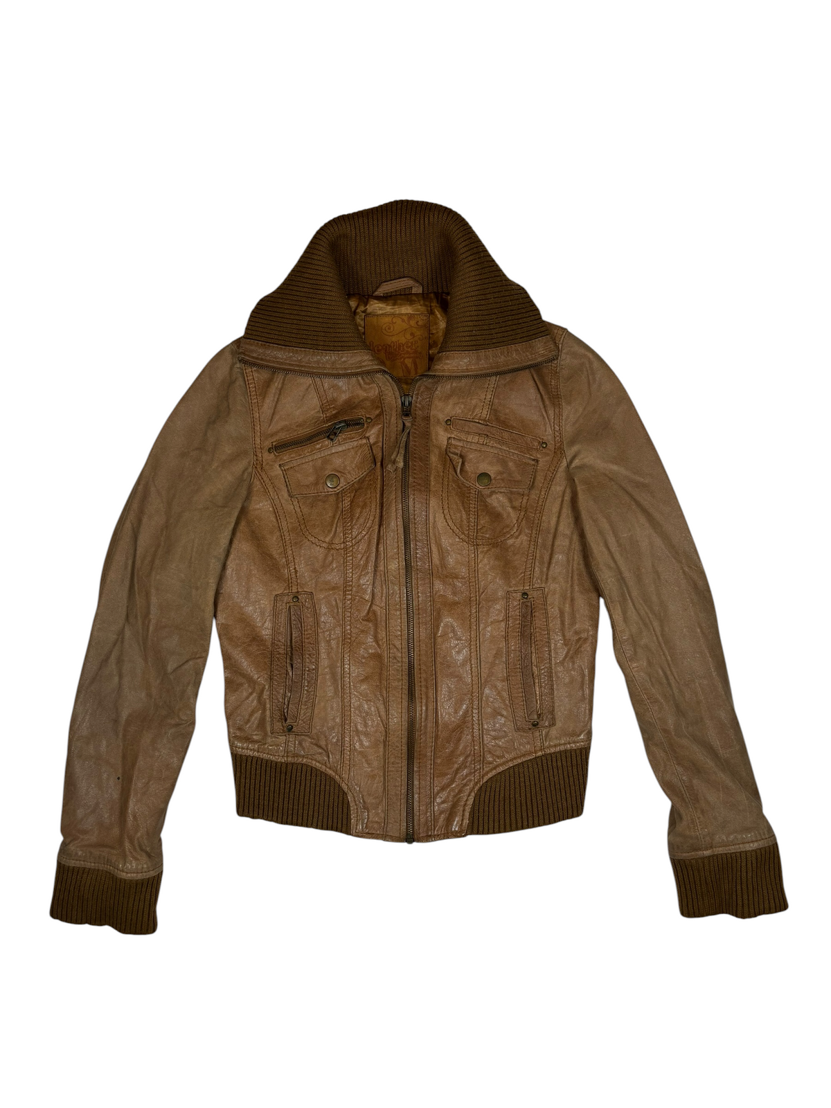 Brown Bomber Leather Jacket