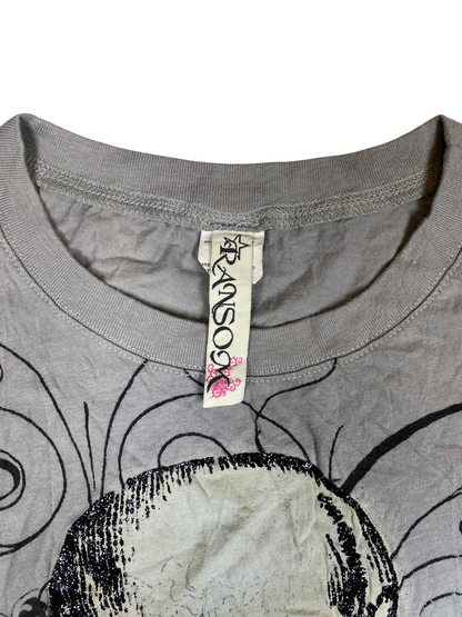 Y2K Glitter Skull Graphic Tee