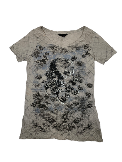Y2K Skull and Roses Graphic Tee