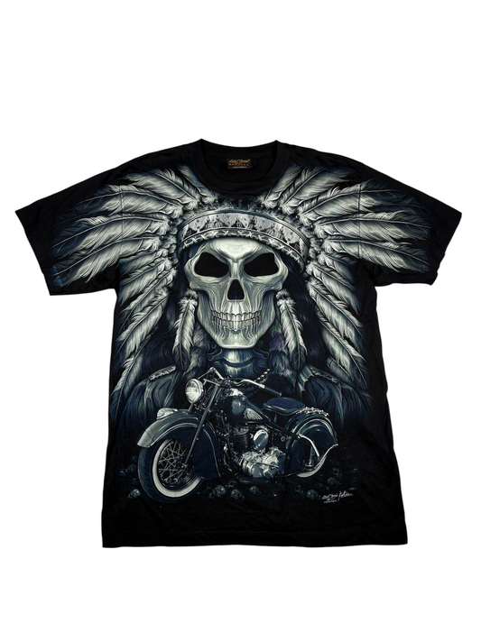 Y2K Skull Motorcycle Graphic Tee