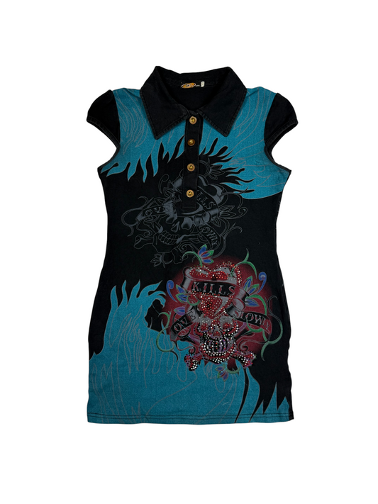 3R Streetwear Graphic Polo Dress