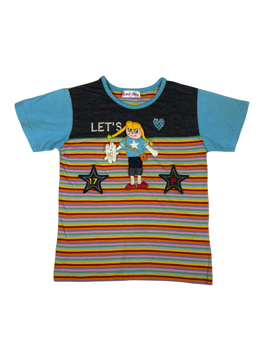 Y2K Striped Plush Tee